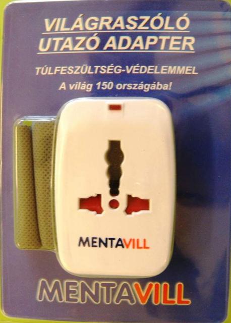 Mains plug travel adaptor "Vilagraszolo Utazo Adap