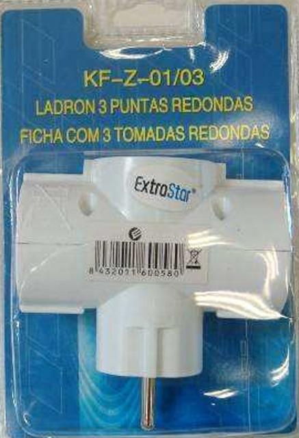 Plug "Ladron 3 Puntas Redondas / Ficha Com 3 Tomad