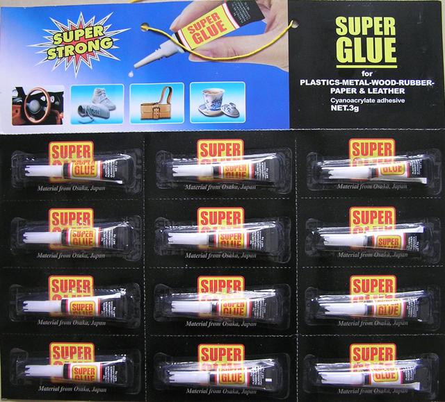 Glue "Super Glue For Plastics β Metal β Wood β Rub