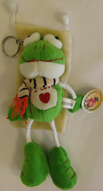 Soft toy with key-ring and bag for mobile phone