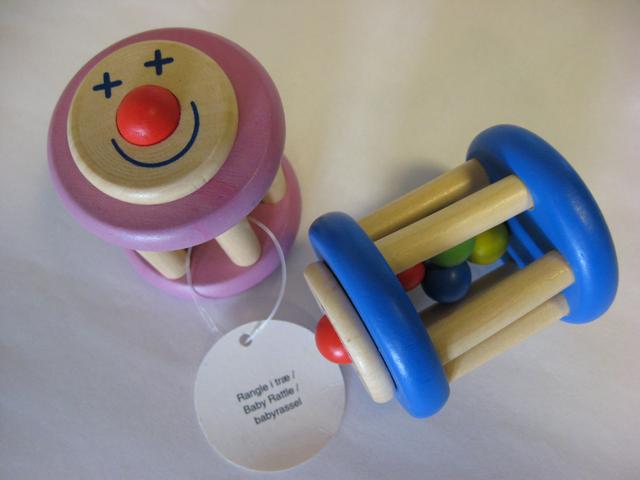 Wooden baby rattle
