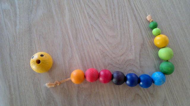 Wooden toys – caterpillar rattle