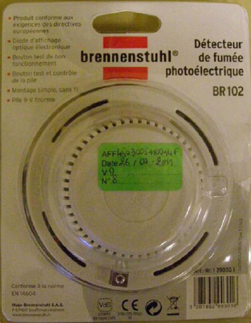Smoke detector "Détecteur de Fumée Photoélectrique
