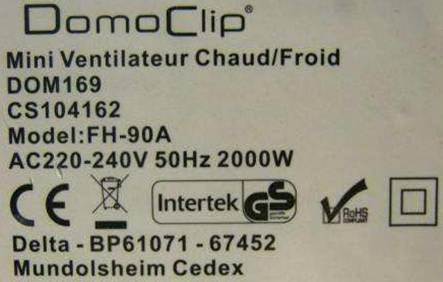 Fan heater "Mini Ventilateur Chaud/Froid"