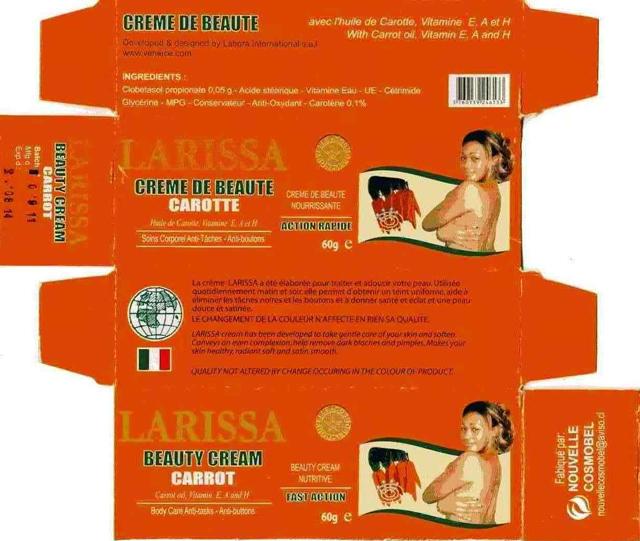 Beauty cream "Creme de beaute carotte (Action Rapi