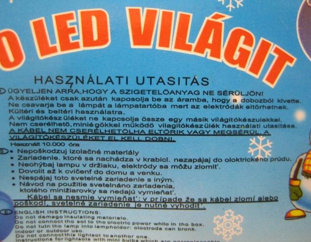 Lighting chain "100 LED VILÁGIT" (100 LED light)