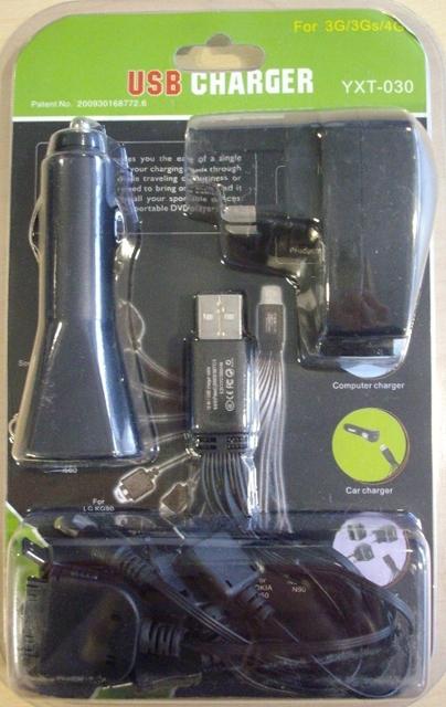 USB Charger YXT-030 for 3G/3Gs/4G