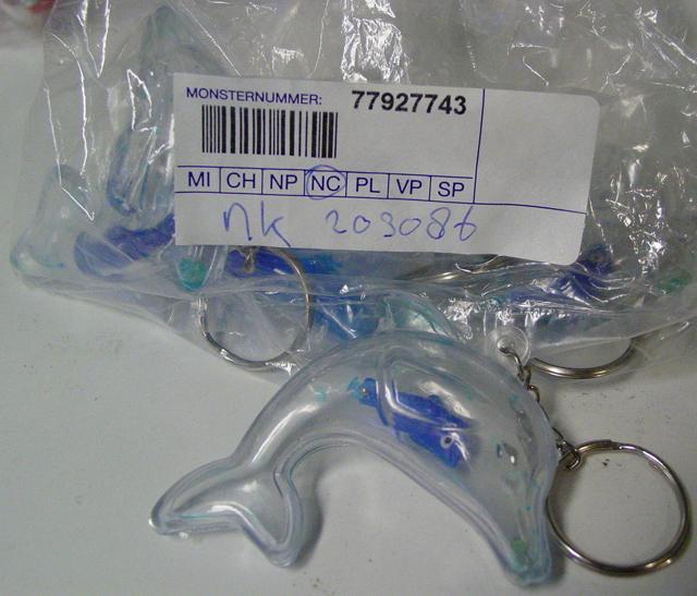 Key ring duck aquarium and water dolphin