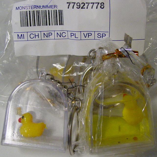 Key ring duck aquarium and water dolphin