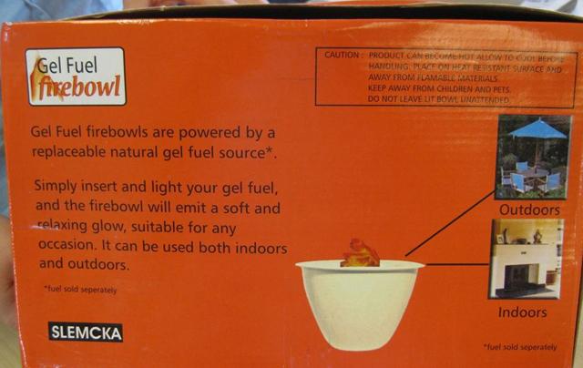 Gel Fuel Fire Bowl