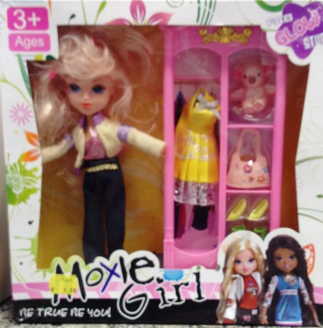 Plastic doll with accessories