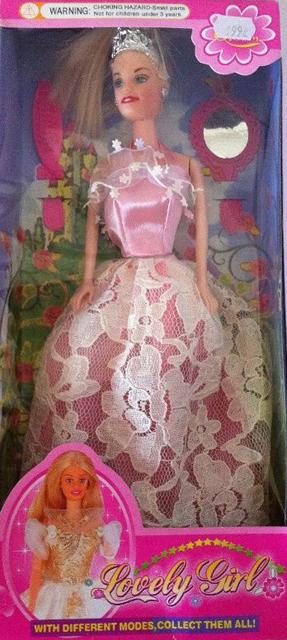 Plastic doll with accessories