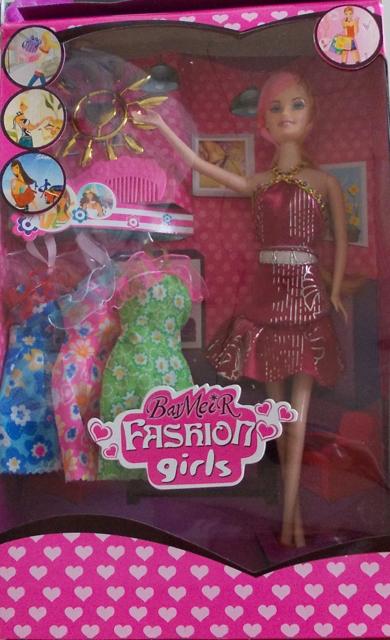 Plastic doll with accessories