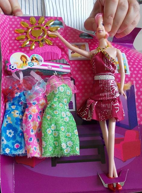 Plastic doll with accessories