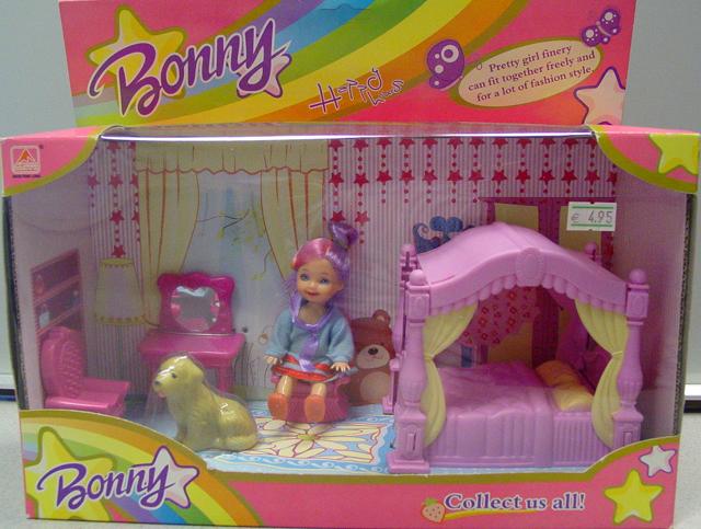 Plastic doll with accessories