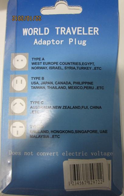 Travel plug adaptor