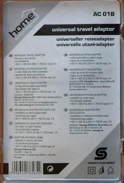 Travel plug adaptor
