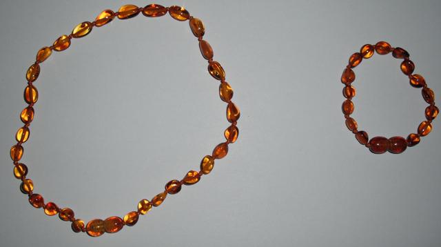 Amber teething necklace and bracelet