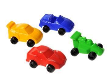 Plastic toy cars and aeroplanes