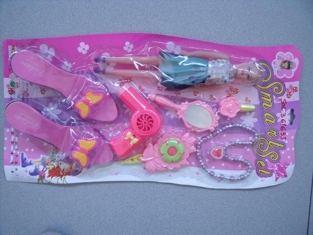 Plastic doll with accessories