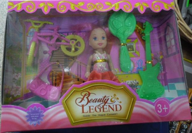 Plastic doll with accessories