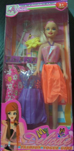 Plastic doll with accessories
