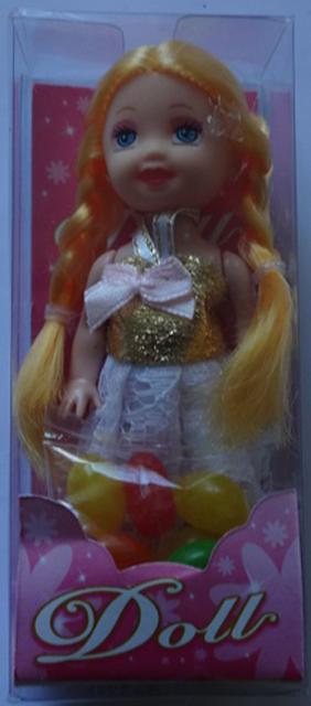 Plastic doll with sweets