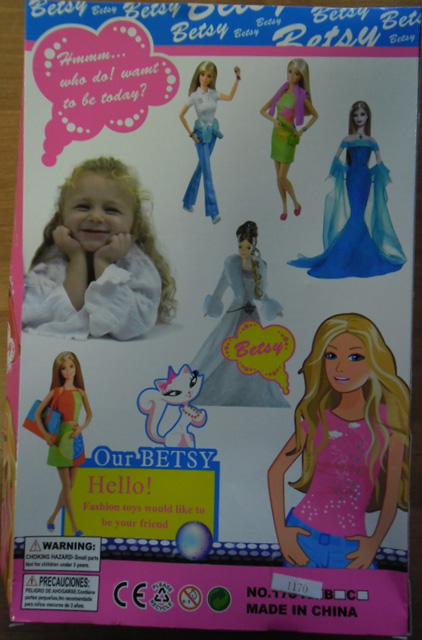 Plastic doll with accessories