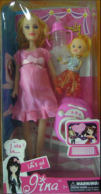 Plastic doll with accessories