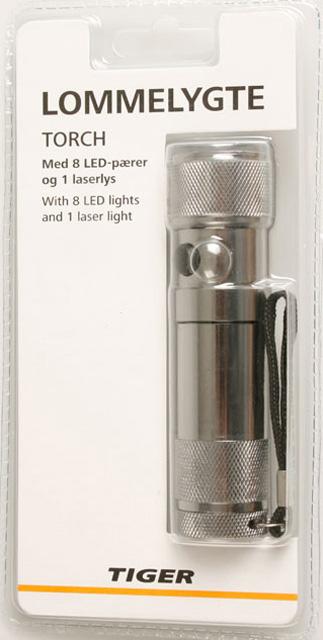 Torch with laser light