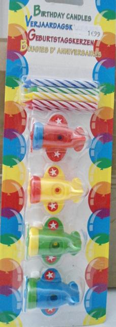 Birthday candles with holders