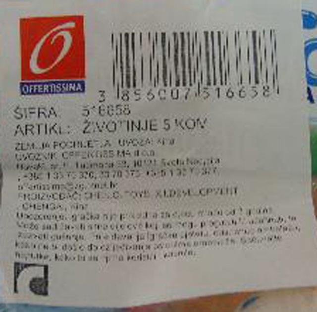 Set of plastic toys