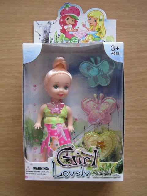 Plastic doll with accessories