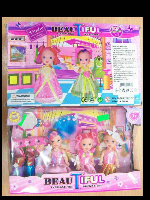 Plastic dolls with accessories