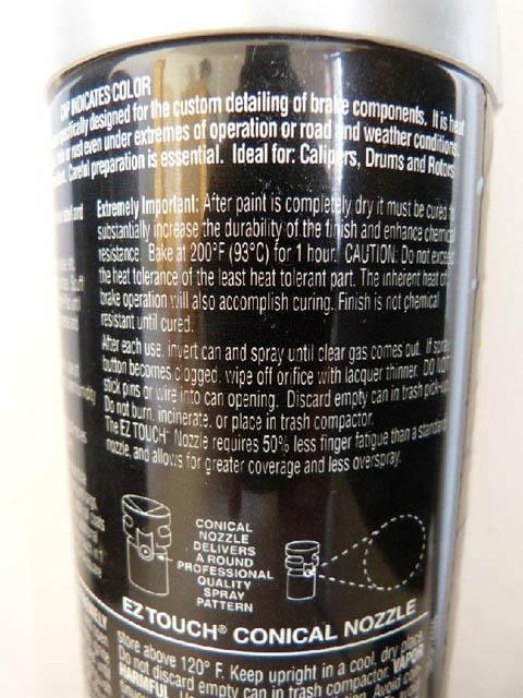 Brake caliper spray paint