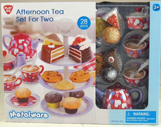 Metal and plastic tea set