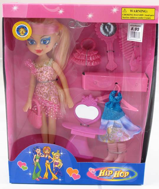 Plastic doll and accessories set