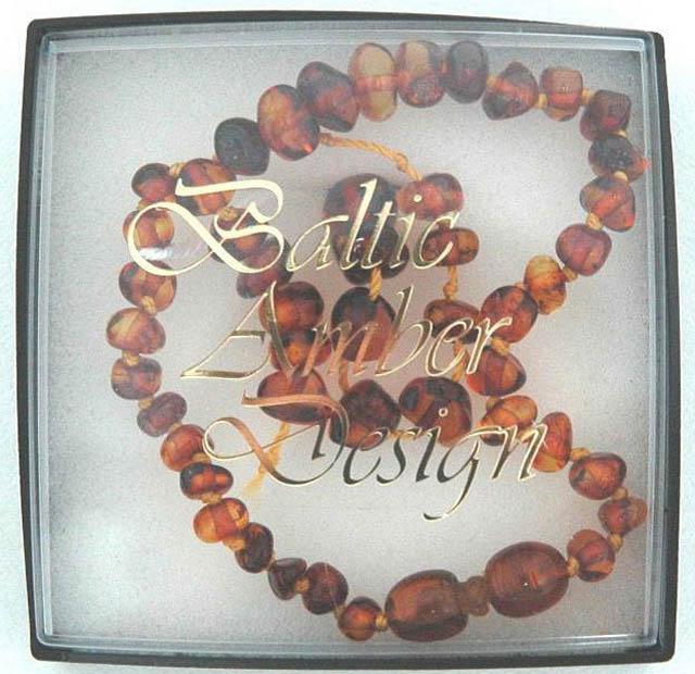 Amber baby teething necklace