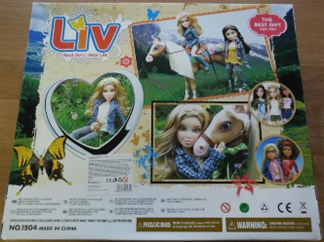 Plastic doll with horse
