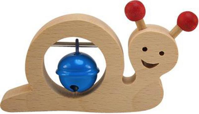 Wooden rattle with bell
