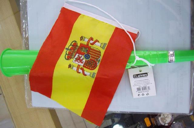 Toy trumpet with flag
