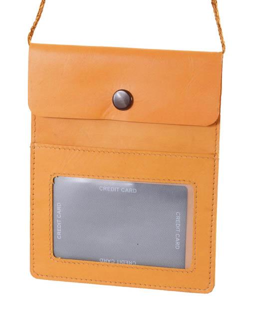 Leather neck pouch