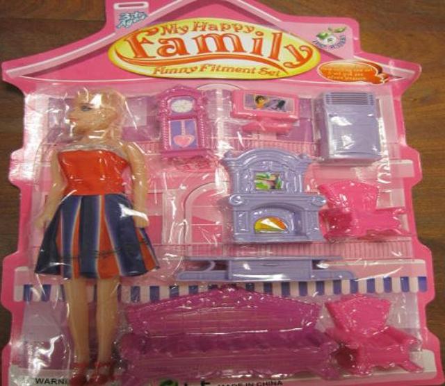 Plastic doll with accessories