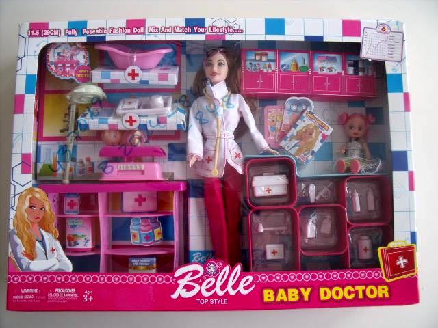 Doll with doctor accessories